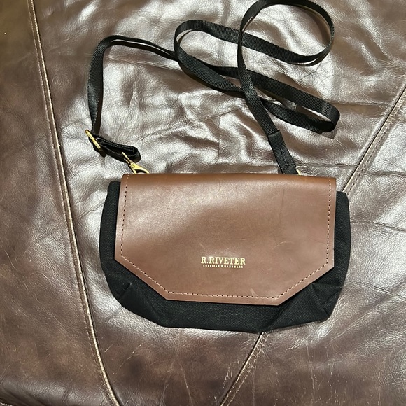 R. Riveter Bags R Riveter Hobby Signature Leather Canvas Crossbody